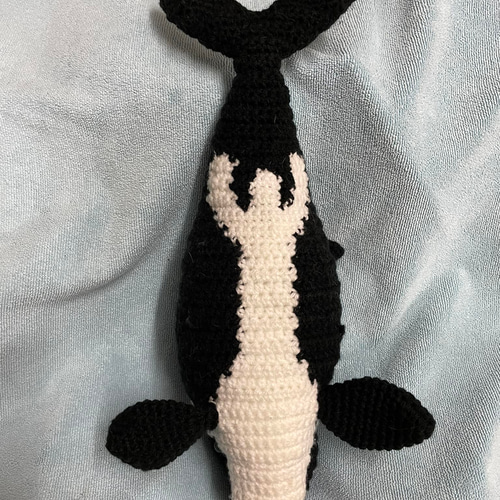 DL編み図】かぎ針編み海洋生物シャチかわいい編みぐるみ 編み図