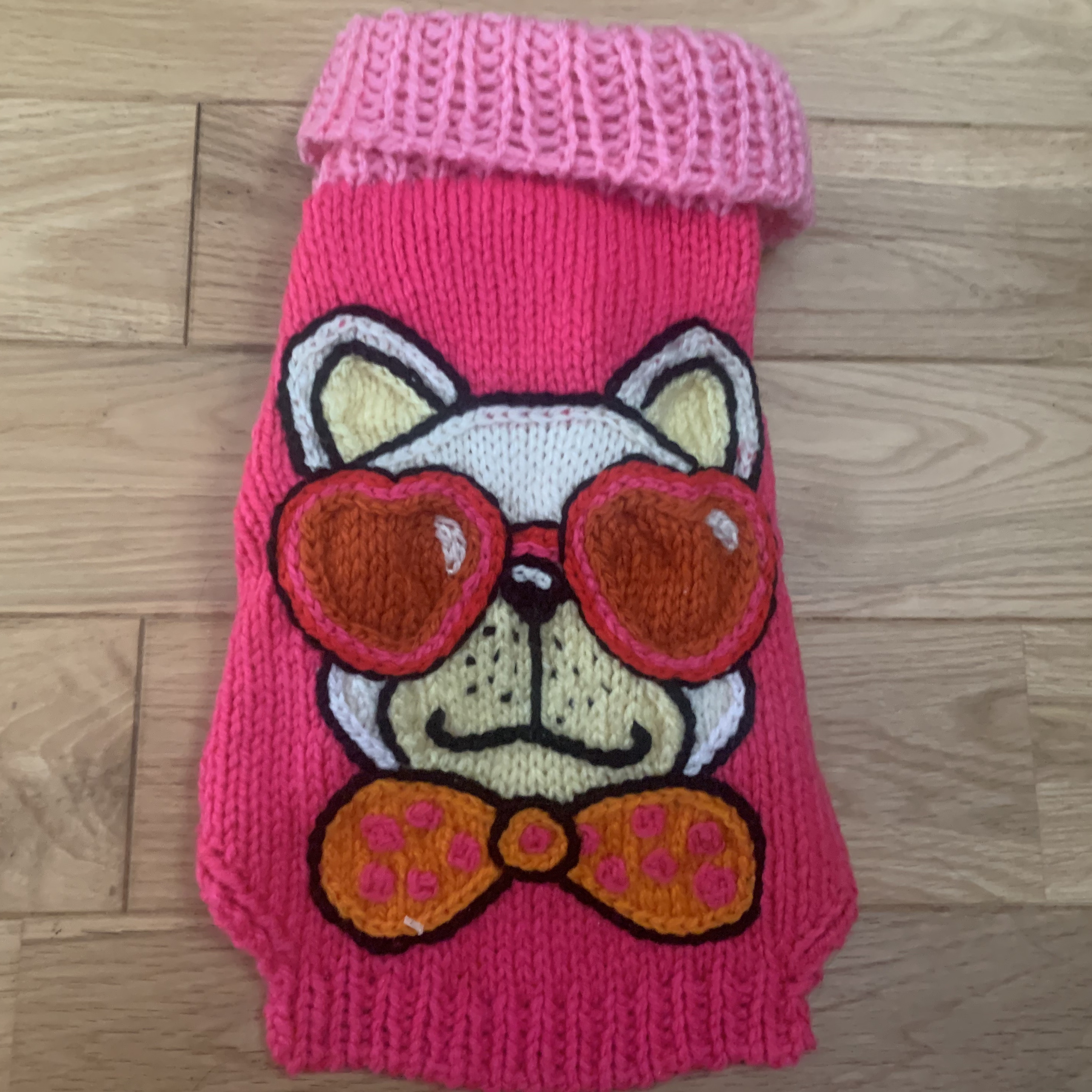 サングラスわんこセーター（ピンク）