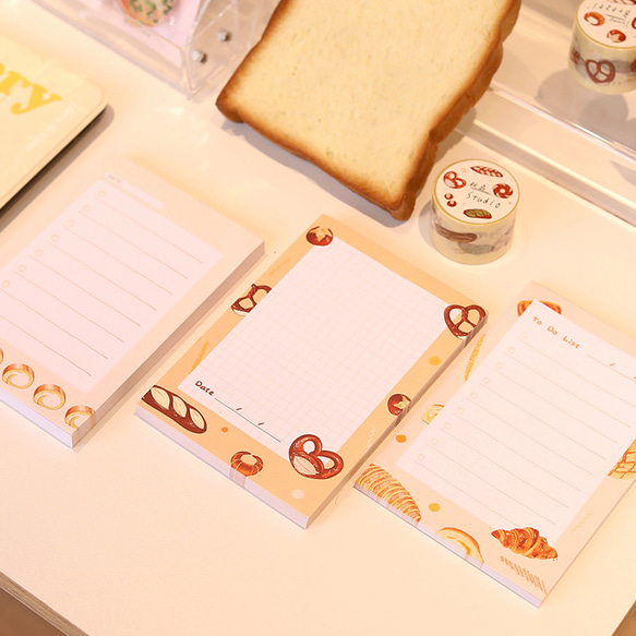 3種 ベーキングパン メモ帳 ToDoリスト❤クロワッサン❤プレッツェル