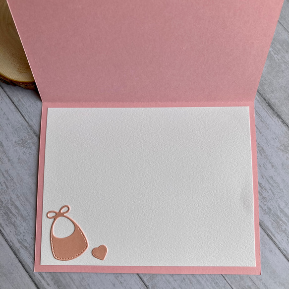 ピンクの出産祝いカード　ベビーシャワー　メッセージカード　出産祝い 5枚目の画像