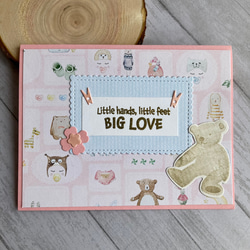 ピンクの出産祝いカード　ベビーシャワー　メッセージカード　出産祝い 4枚目の画像