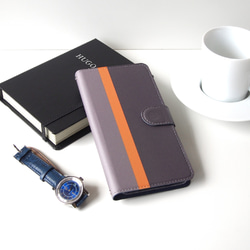 [促銷 / 限量 1 件] 筆記本型智能手機保護殼 &lt;灰色 x 橙色&gt; iPhone11 第1張的照片
