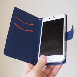 [促銷 / 限量 1 件] 筆記本型智能手機保護殼 &lt;灰色 x 橙色&gt; iPhone11 第4張的照片