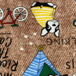 送料無料 マスク 立体 布マスク ハンドメイド かわいいフレンチブルドッグ 犬 自転車 テント 動物 (裏地白色) A 4枚目の画像