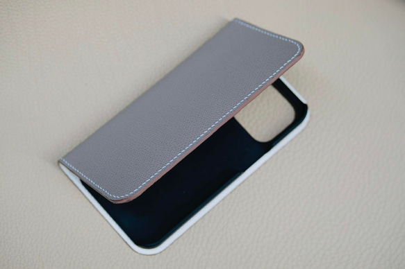 スマホケース　iPhone ケース　高級革　エプソン革　手縫い 7枚目の画像