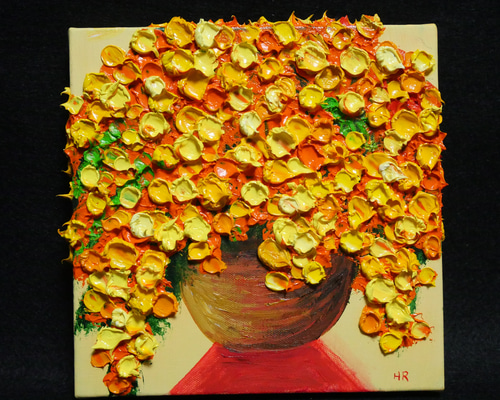 油絵 絵画 アートパネル【ミモザ】 5a61b2b7f6a1641de5aaf3fa14b5c0