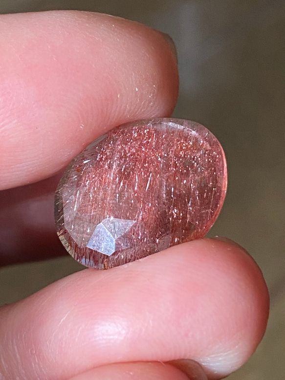 レア ファイヤークォーツ ルース(ローズカット) 05  レピドクロサイトイン 天然石 13枚目の画像