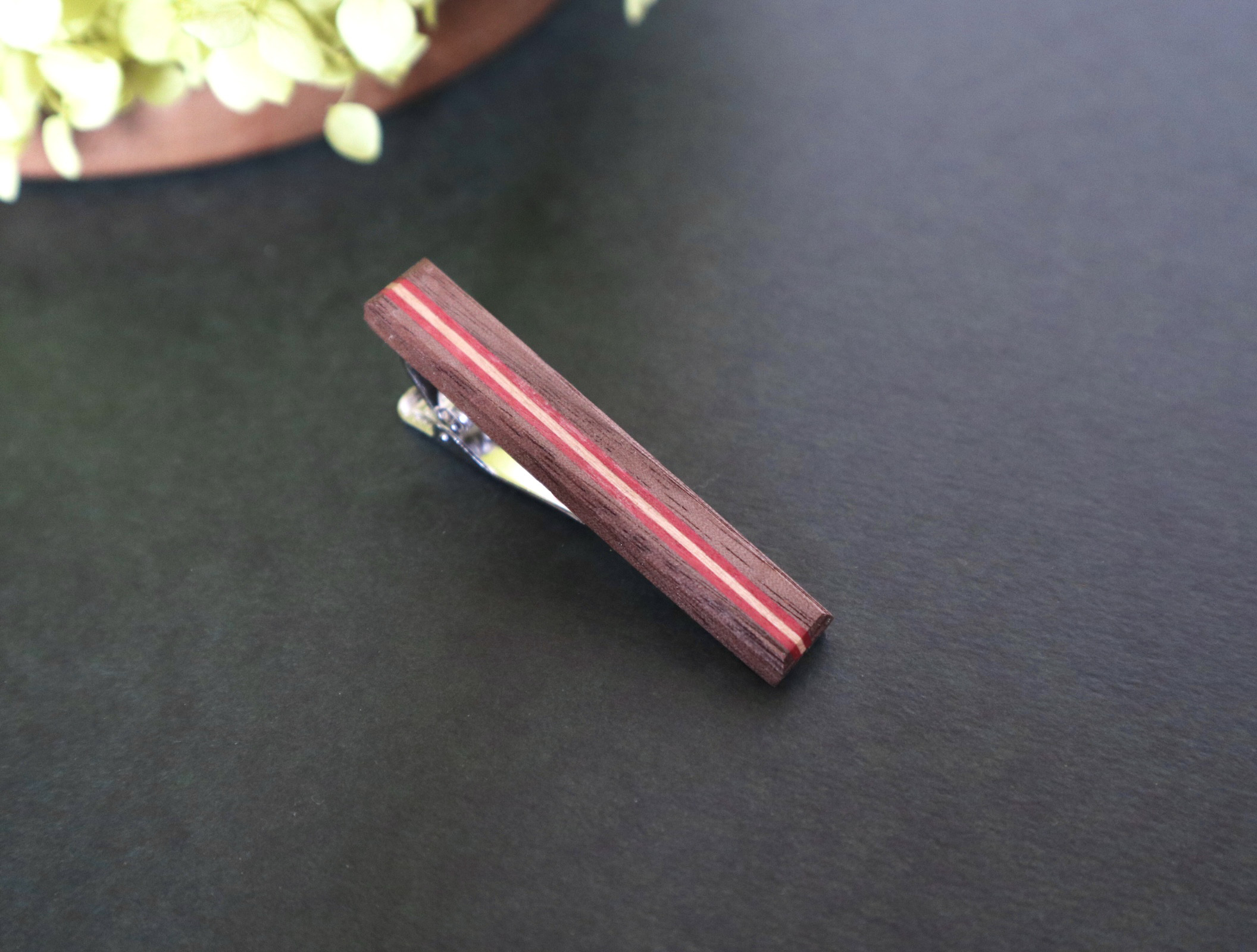 木製ネクタイピン【3Line】/ウォルナット