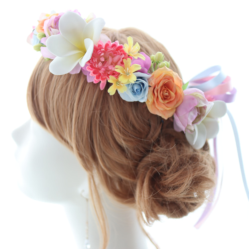 かすみ草花かんむり　花冠　ヘッドパーツ　ヘッドドレス　結婚式 結婚式 髪飾り❤︎ヘッドドレス、花冠 花かんむり カチューシャ