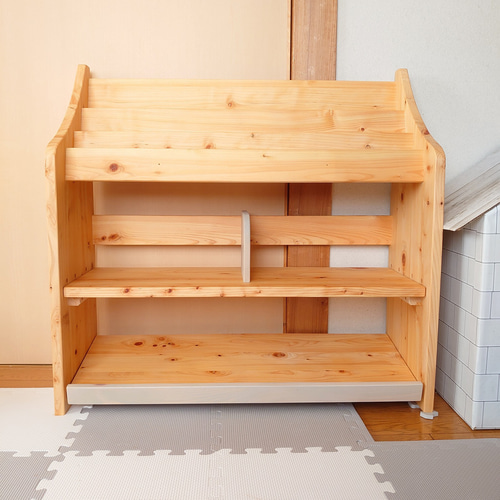 目指せ!ないない上手☆】仙遊の絵本ラック 節ありひのき材 おもちゃ箱