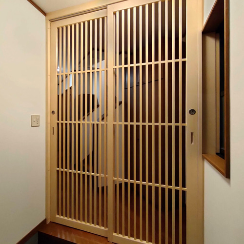 無垢材で作る！ ネコちゃん脱走防止引き戸 2枚組 パーテーション