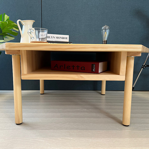 送料無料】 ローテーブル 6角 90cm 収納付き パイン ナチュラル  