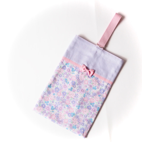 リボンと花柄レッスンバッグなど入園入学セット 紫｜レッスンバック