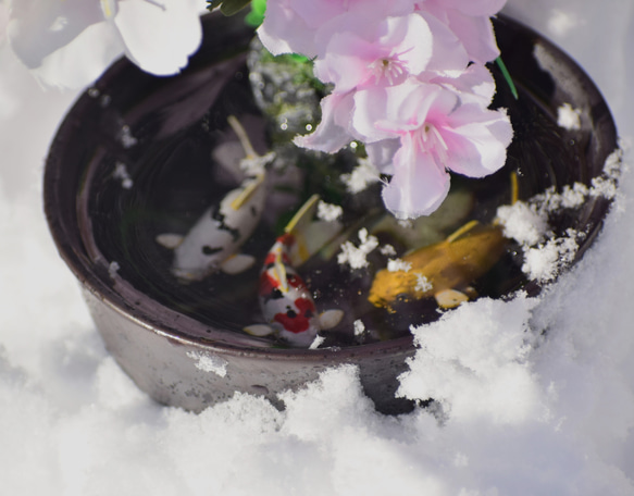 置物　水辺の風景　錦鯉  桜　美濃焼　和雑貨　インテリア雑貨　 13枚目の画像