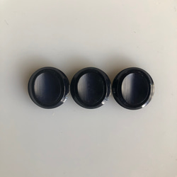 アンティーク ボタン 3個　ビンテージ 昭和 レトロ 個性的 ハンドメイド素材 日本製 ポップ アクセ ネイビー 1枚目の画像