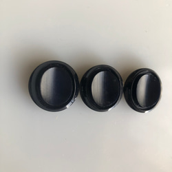 アンティーク ボタン 3個　ビンテージ 昭和 レトロ 個性的 ハンドメイド素材 日本製 ポップ アクセ ネイビー 3枚目の画像