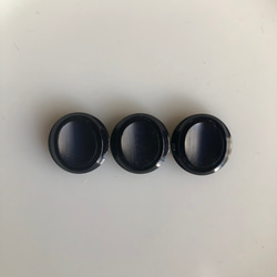 アンティーク ボタン 3個　ビンテージ 昭和 レトロ 個性的 ハンドメイド素材 日本製 ポップ アクセ ネイビー 4枚目の画像