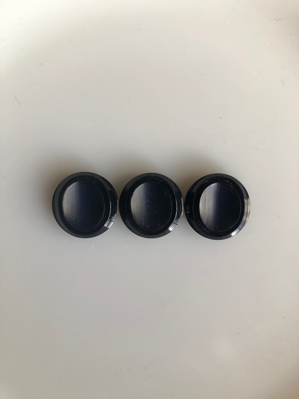 アンティーク ボタン 3個　ビンテージ 昭和 レトロ 個性的 ハンドメイド素材 日本製 ポップ アクセ ネイビー 4枚目の画像
