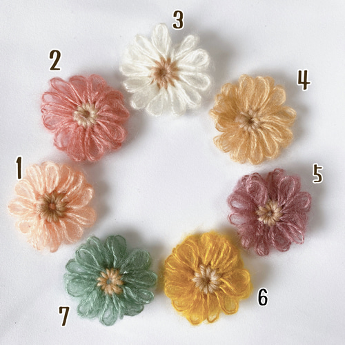 ふんわりモヘアのフラワーヘアゴム 1pc キッズ ベビー 雑貨・その他