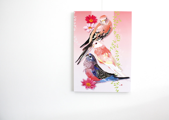 パネル作品【大】「秋桜色」（B4・A3サイズ） 2枚目の画像