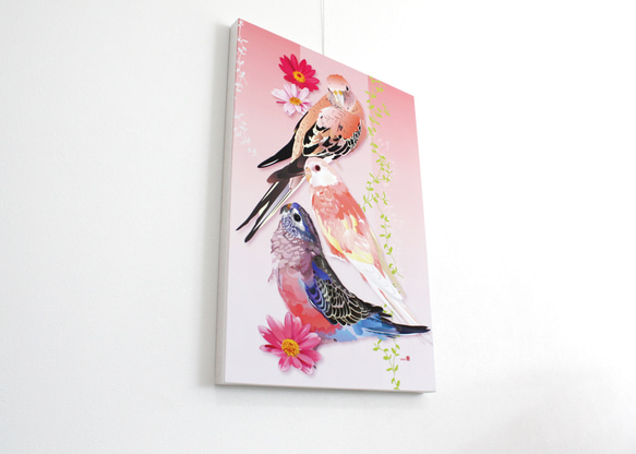 パネル作品【小】「秋桜色」（A5・B5サイズ） 4枚目の画像