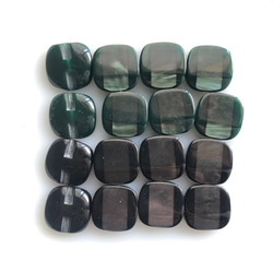 アンティーク ボタン 8個　ビンテージ 昭和 レトロ 個性的 ハンドメイド素材 日本製 ポップ アクセ グリーン　黒 9枚目の画像