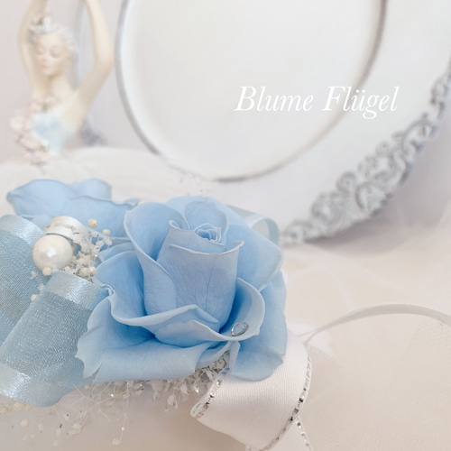 プリザーブドフラワーギフト✿バレエトゥシューズ✿ブルー✿お