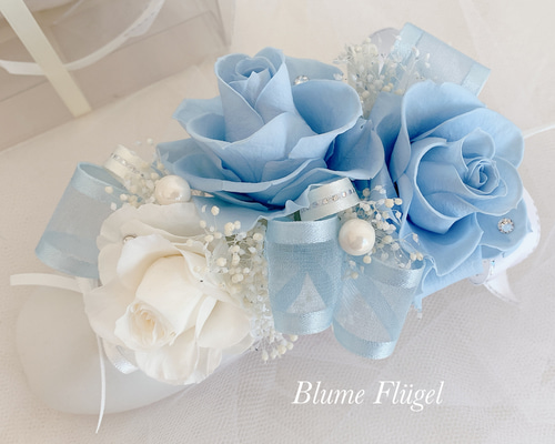 プリザーブドフラワーギフト✿バレエトゥシューズ✿ブルー✿お誕生日