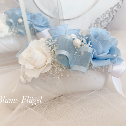 プリザーブドフラワーギフト✿バレエトゥシューズ✿ブルー✿お