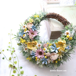 non　特大47.5センチの春リース　アーティフィシャルフラワー他 春夏フラワーナチュラルリース｜A.K.flowers アーティフィシャル