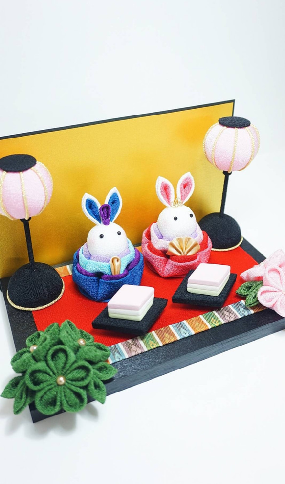 うさぎお雛様花祭り　雛人形　兎　ハンドメイド　縮緬 sddefault.jpg