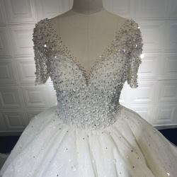 韓国風　ウェディングドレス　大人のウェディング　韓国ウェディングドレス　キラキラ　ウェディングドレス 10枚目の画像