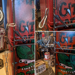 アメリカンヴィンテージな家 ラットフィンク 赤色 冷凍冷蔵庫（改）隠し金庫  #ガレージライフ #工具入れ #ツール 6枚目の画像