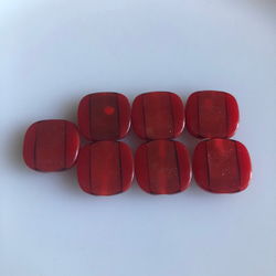 アンティーク ボタン 7個　ビンテージ 昭和 レトロ 個性的 ハンドメイド素材 日本製 ポップ アクセ レッド　赤 4枚目の画像