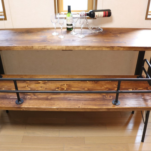 3人掛けw1350アイアンベンチ(1台のみ)カウンターテーブル用 ※テーブル