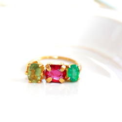 - botanical stone - Color Sapphire & Ruby & Emerald Ring 2枚目の画像