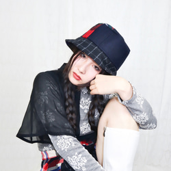 splicing design bucket hat 0005BN meikeiin handmade 12枚目の画像