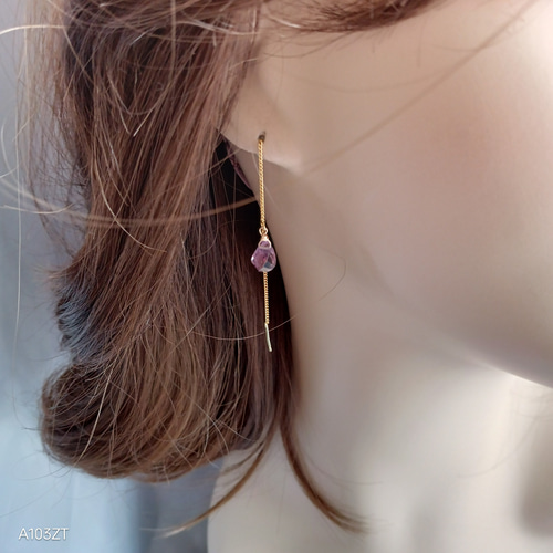 coco様専用です。14kgf アメジストのロングピアス 【公式通販】
