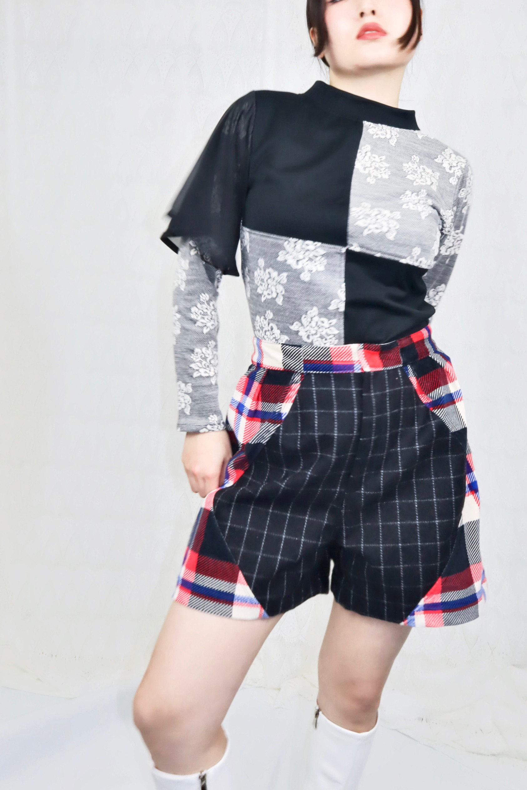 splicing design tops 1011B1 meikeiin handmade