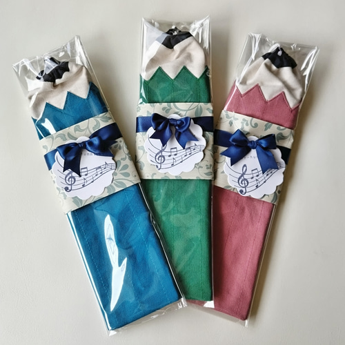縦長巾着袋　箸箱入れ　給食袋　二つセット　(4) ハンドメイド お箸袋の作り方】小さなお子様でも出し入れしやすいゆったり