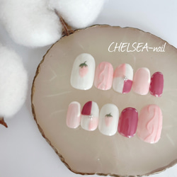 ニット×いちごミルクネイル ネイルチップ（つけ爪） CHELSEA