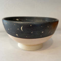 『受注生産』星空のご飯茶碗(M) ピーチピンク釉　shin. pottery studio 簡易不織布ラッピング無料 1枚目の画像