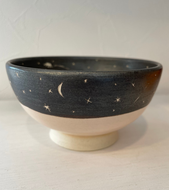 『受注生産』星空のご飯茶碗(M) ピーチピンク釉　shin. pottery studio 簡易不織布ラッピング無料 1枚目の画像