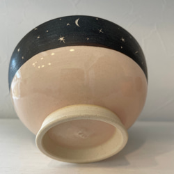 『受注生産』星空のご飯茶碗(M) ピーチピンク釉　shin. pottery studio 簡易不織布ラッピング無料 3枚目の画像