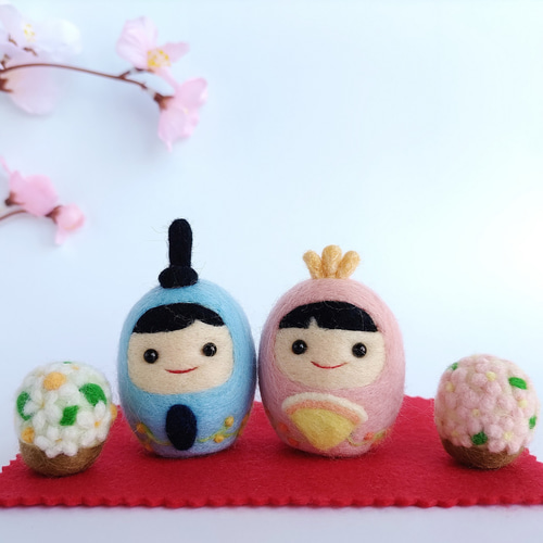 桃の節句・姫だるま風お雛様セット☆羊毛フェルト 羊毛フェルト nico*2