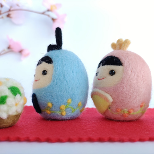 桃の節句・姫だるま風お雛様セット☆羊毛フェルト 羊毛フェルト nico*2