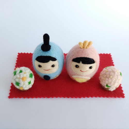 桃の節句・姫だるま風お雛様セット☆羊毛フェルト 羊毛フェルト nico*2