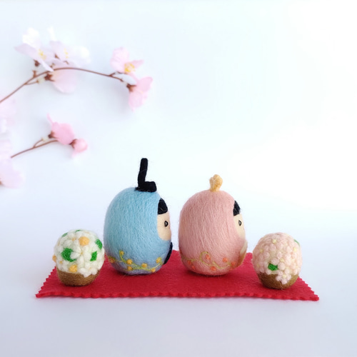 桃の節句・姫だるま風お雛様セット☆羊毛フェルト 羊毛フェルト nico*2