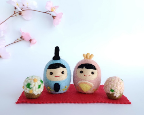 (専用)  羊毛フェルト  桃の節句  トイプードルちゃんのひな祭り飾り 専用) 羊毛フェルト 桃の節句 トイプードルちゃんのひな祭り飾り