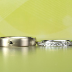 シャンパンゴールドのメンズ＆エタニティーの結婚指輪セット MG-114 2枚目の画像